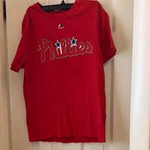 Majestic Red Phillies Kids Tee